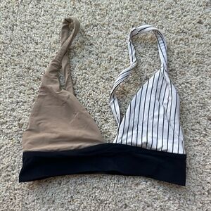 Boys + Arrows Striped Halter Bikini Top size small